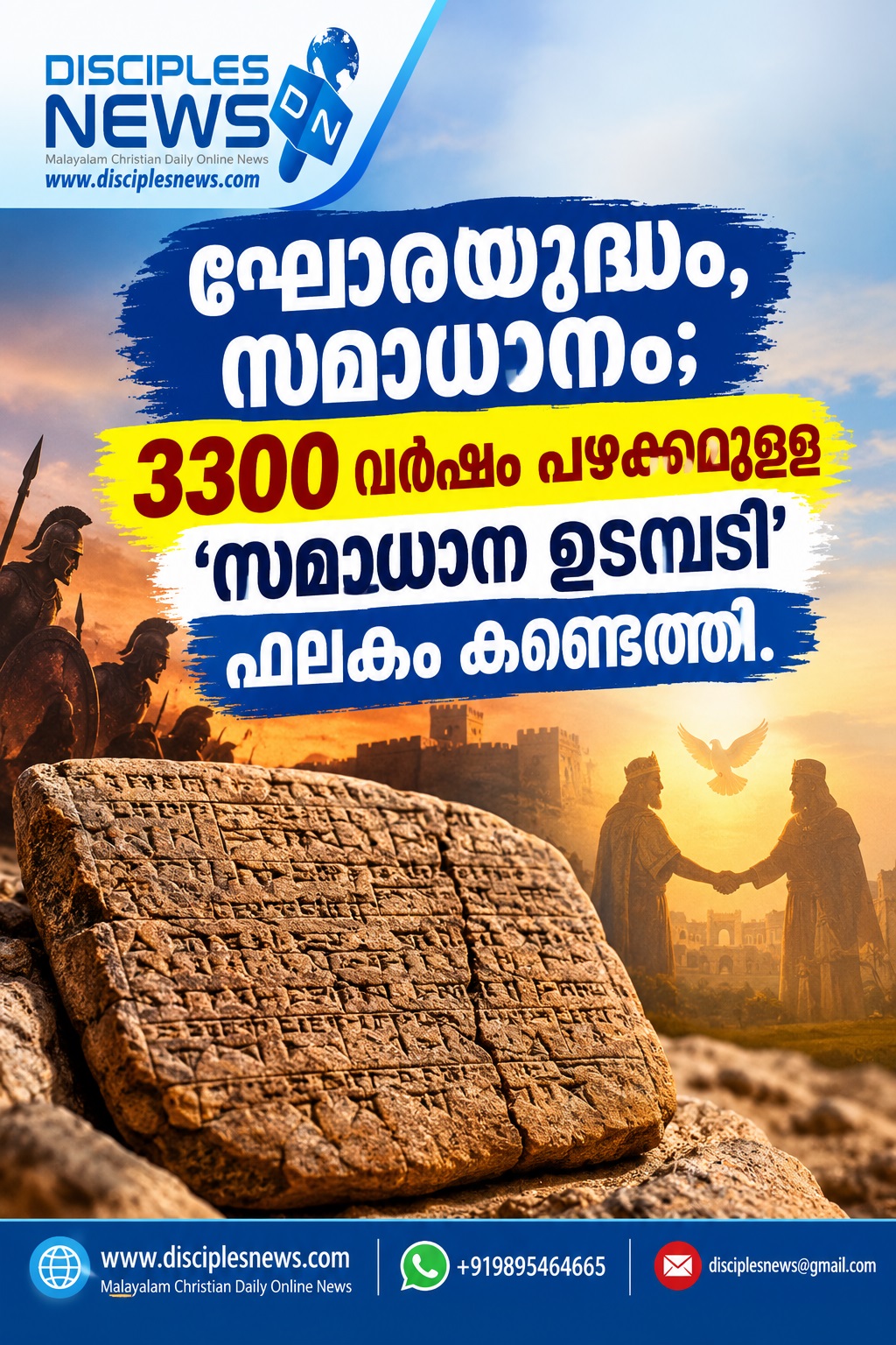 ഘോരയുദ്ധം, സമാധാനം; 3300 വര്‍ഷം പഴക്കമുള്ള 'സമാധാന ഉടമ്പടി' ഫലകം കണ്ടെത്തി