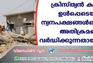 പാക്കിസ്ഥാനില്‍ ക്രിസ്ത്യന്‍ കുട്ടികള്‍ ഉള്‍പ്പെടെയുള്ള ന്യൂനപക്ഷങ്ങള്‍ക്കെതിരായ അതിക്രമങ്ങള്‍ വര്‍ദ്ധിക്കുന്നതായി റിപ്പോര്‍ട്ട്