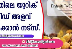 ശരീരത്തിലെ യൂറിക് ആസിഡ് അളവ് നിയന്ത്രിക്കാന്‍ നട്സ്