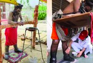 ദൈവത്തെ പ്രീതിപ്പെടുത്താനായി വ്രതം; യുവ സന്യാസി 12 വര്‍ഷമായി ഒരേ നില്‍പ്പ്