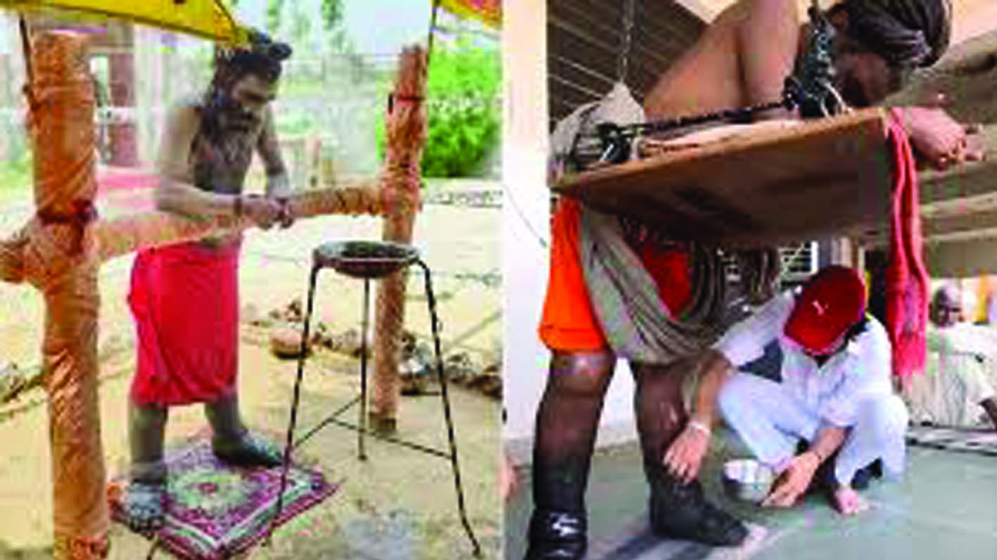 ദൈവത്തെ പ്രീതിപ്പെടുത്താനായി വ്രതം; യുവ സന്യാസി 12 വര്‍ഷമായി ഒരേ നില്‍പ്പ്