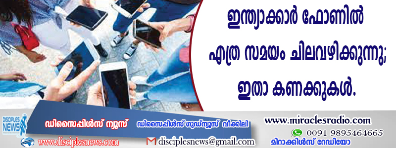 ഇന്ത്യാക്കാര്‍ ഫോണില്‍ എത്ര സമയം ചിലവഴിക്കുന്നു; ഇതാ കണക്കുകള്‍