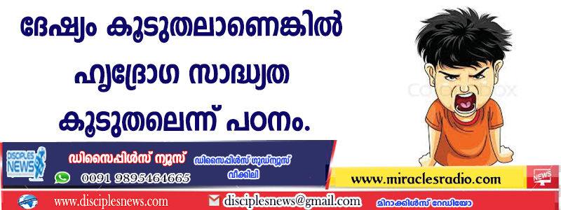 ദേഷ്യം കൂടുതലാണെങ്കില്‍ ഹൃദ്രോഗ സാദ്ധ്യത കൂടുതലെന്ന് പഠനം