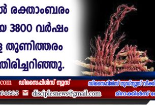 ബൈബിളില്‍ രക്താംബരം കൊണ്ട് ചായം പൂശിയ 3800 വര്‍ഷം പഴക്കമുള്ള തുണിത്തരം ഗവേഷകര്‍ തിരിച്ചറിഞ്ഞു