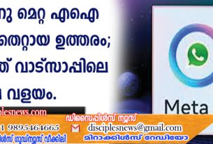 ചോദ്യത്തിനു മെറ്റ എഐ നല്‍കിയത് തെറ്റായ ഉത്തരം; മാപ്പ് പറഞ്ഞ് വാട്സാപ്പിലെ നീല വളയം