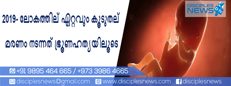 2019-ല്‍ ലോകത്തില്‍ ഏറ്റവും കൂടുതല്‍ മരണം നടന്നത് ഭ്രൂണഹത്യയിലൂടെ