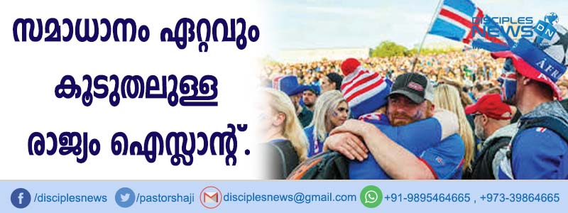 സമാധാനം ഏറ്റവും കൂടുതലുള്ള രാജ്യം ഐസ്ളാന്റ്