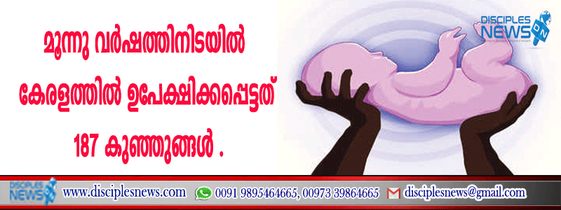 മൂന്നു വര്‍ഷത്തിനിടയില്‍ കേരളത്തില്‍ ഉപേക്ഷിക്കപ്പെട്ടത് 187 കുഞ്ഞുങ്ങള്‍