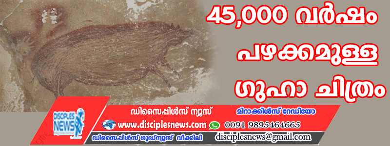 45,000 വര്‍ഷം പഴക്കമുള്ള ഗുഹാ ചിത്രം കണ്ടെത്തി