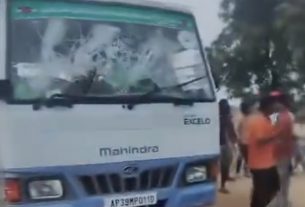 ആന്ധ്രാപ്രദേശിൽ സുവിശേഷ വിരോധികളുടെ സംഘം ഗോസ്പൽ റ്റീമിന്റെ പുതിയ ബസ് അടിച്ച് തകർത്തു.