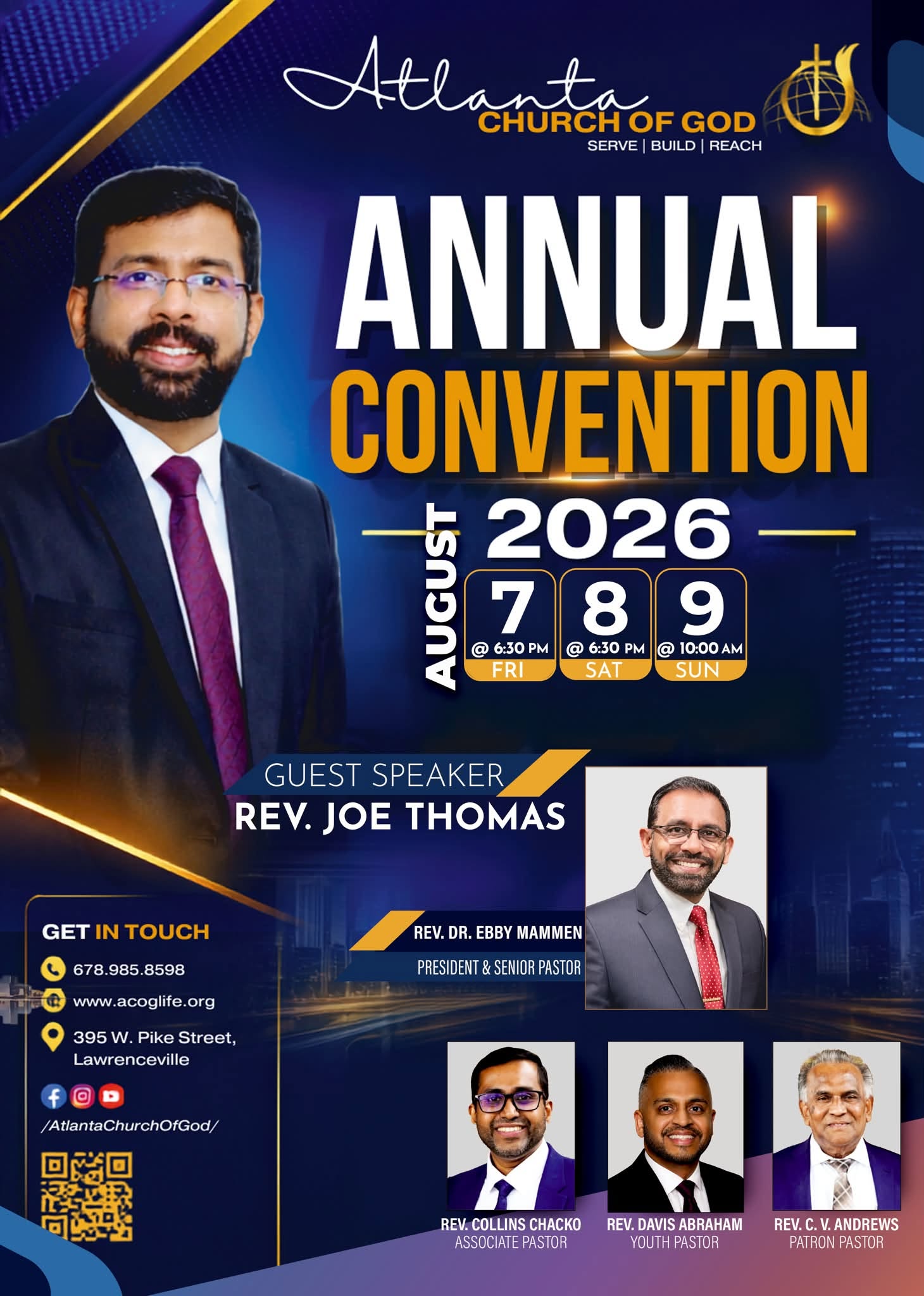 അറ്റ്ലാന്റാ ചർച്ച് ഓഫ് ഗോഡിന്റെ വാർഷിക കൺവെൻഷൻ ഓഗസ്റ്റ് ഏഴിന് തുടക്കം