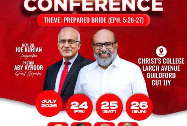 ചർച്ച് ഓഫ് ഗോഡ് യു.കെ & യൂറോപ്പ് മലയാളം സെക്ഷൻ വാർഷിക കോൺഫറൻസ് ജൂലൈ 24 മുതൽ 26 വരെ