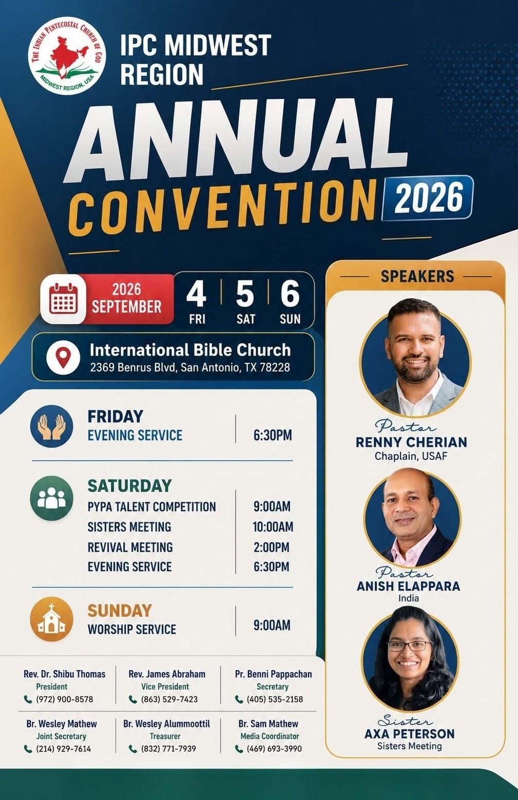 IPC മിഡ്‌വെസ്റ്റ് റീജിയൻ വാർഷിക കൺവെൻഷൻ സെപ്റ്റംബർ 4 മുതൽ സാൻ അന്റോണിയോയിൽ